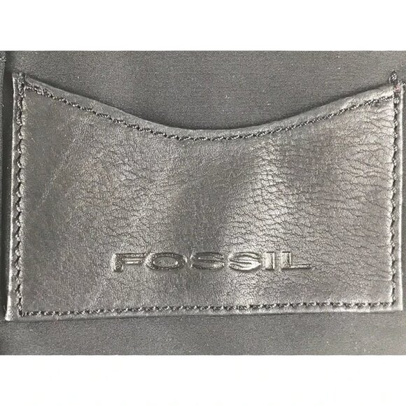 Fossil Unisex Adult Black Leather Flap Adjustable Strap Crossbody Bag Size‎ L - Picture 5 of 10